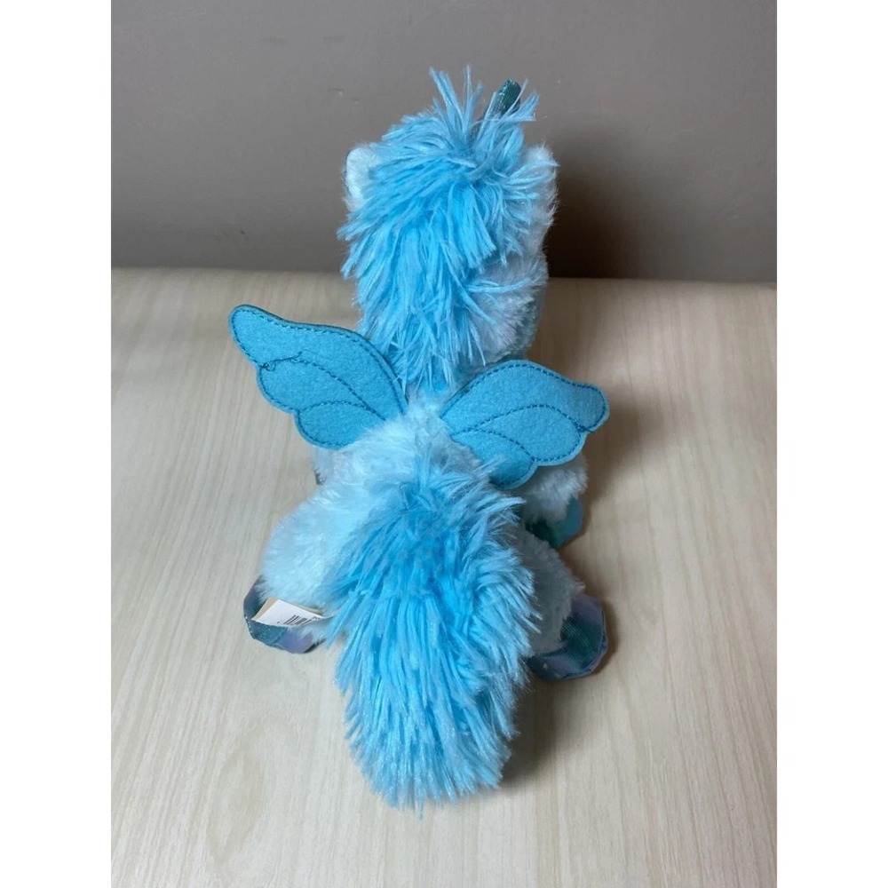 Plush 7" HOLIDAY‎ TIME Teal Unicorn PEGASUS UNICORN PLUSH glittery EYES LOVEY - Picture 6 of 7